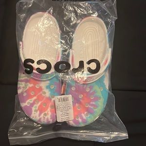 Never worn. New with tags. Tie dye classic clog. M9/W11